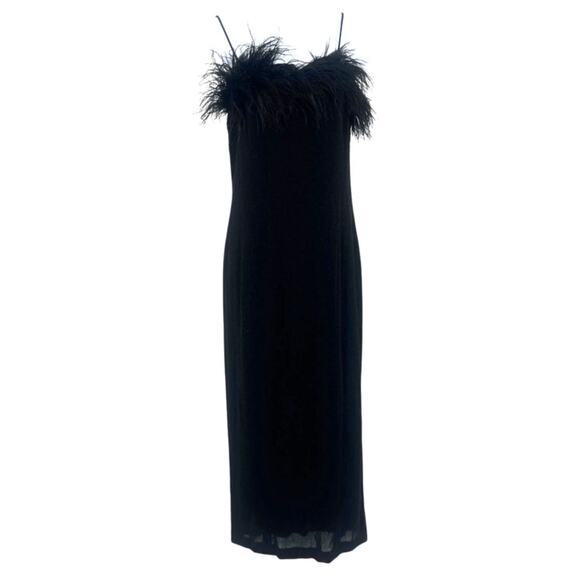 Vtg Y2K Alex Evenings Formal Dress Sz 6 Sparkle Feather Prom Whimsigoth Witchy - Picture 13 of 14